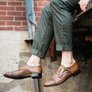 M. Gemi The Tomasso chestnut leather double monk strap shoes 41.5